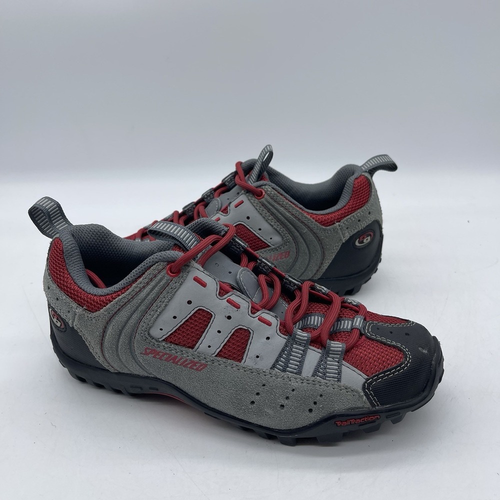 Specialized 6120-2036 Tahoe Mountain Women's Size 6 MTB Cycling Shoes Gray Red